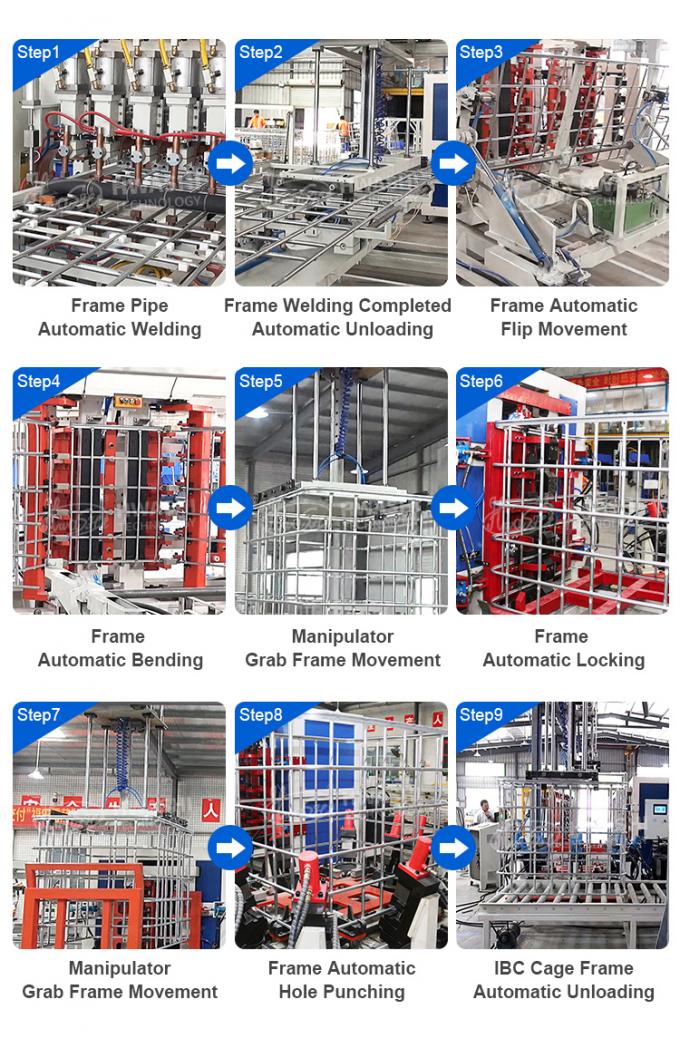آلة لحام قفص IBC الكهربائية 50 هرتز PLC التحكم 225KVA 2