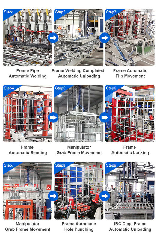 آلة لحام الشبكة الآلية IBC لخط إنتاج IBC tote cage frame