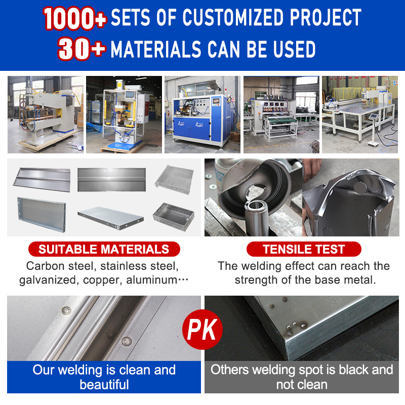 لحام مع رأس الكترود القياسي على آلة لحام الفولاذ المقاوم للصدأ لألواح الأبواب المعدنية